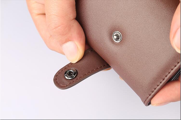 Multi-functional leather credit card bag leather wallet stainless steel card case card bag x-8 Multi-functional leather credit card bag leather wallet stainless steel card case card bag x-8