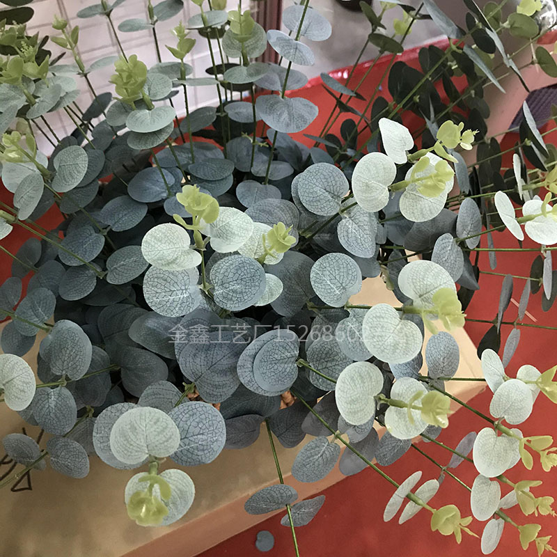 Artificial Leaves Branch Retro Green Silk Eucalyptus Leaf for Home Decor Wedding Plants Faux Fabric Foliage Room Decorat