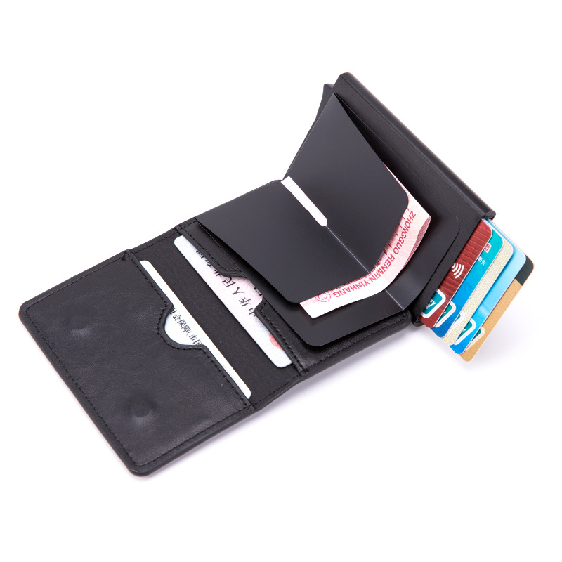 Anti-Theft Antimagnetic Card Case Aluminum Alloy Hand Push Card Holder Coin Purse RFID Credit Card Holder Anti-Theft Antimagnetic Card Case Aluminum Alloy Hand Push Card Holder Coin Purse RFID Credit Card Holder