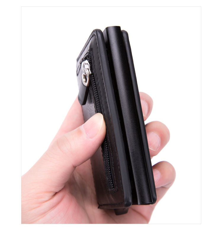 Anti-Theft Antimagnetic Card Case Aluminum Alloy Hand Push Card Holder Coin Purse RFID Credit Card Holder Anti-Theft Antimagnetic Card Case Aluminum Alloy Hand Push Card Holder Coin Purse RFID Credit Card Holder