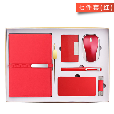 Business loose-leaf A5 notebook pen charging treasure wireless mouse gift card case suit custom logo
