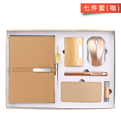 Business loose-leaf A5 notebook pen charging treasure wireless mouse gift card case suit custom logo
