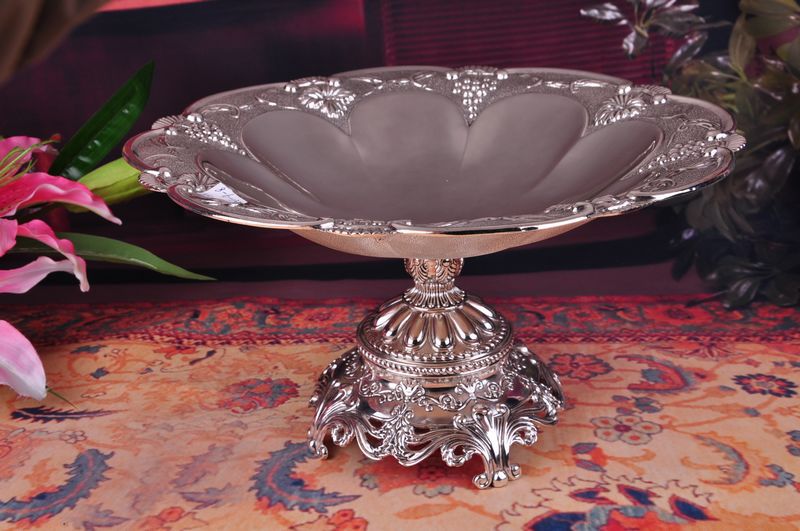 Vintage fine zinc alloy silver home decor creative fashion plate crafts