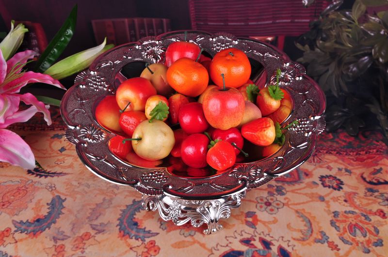 Vintage fine zinc alloy silver home decor creative fashion plate crafts