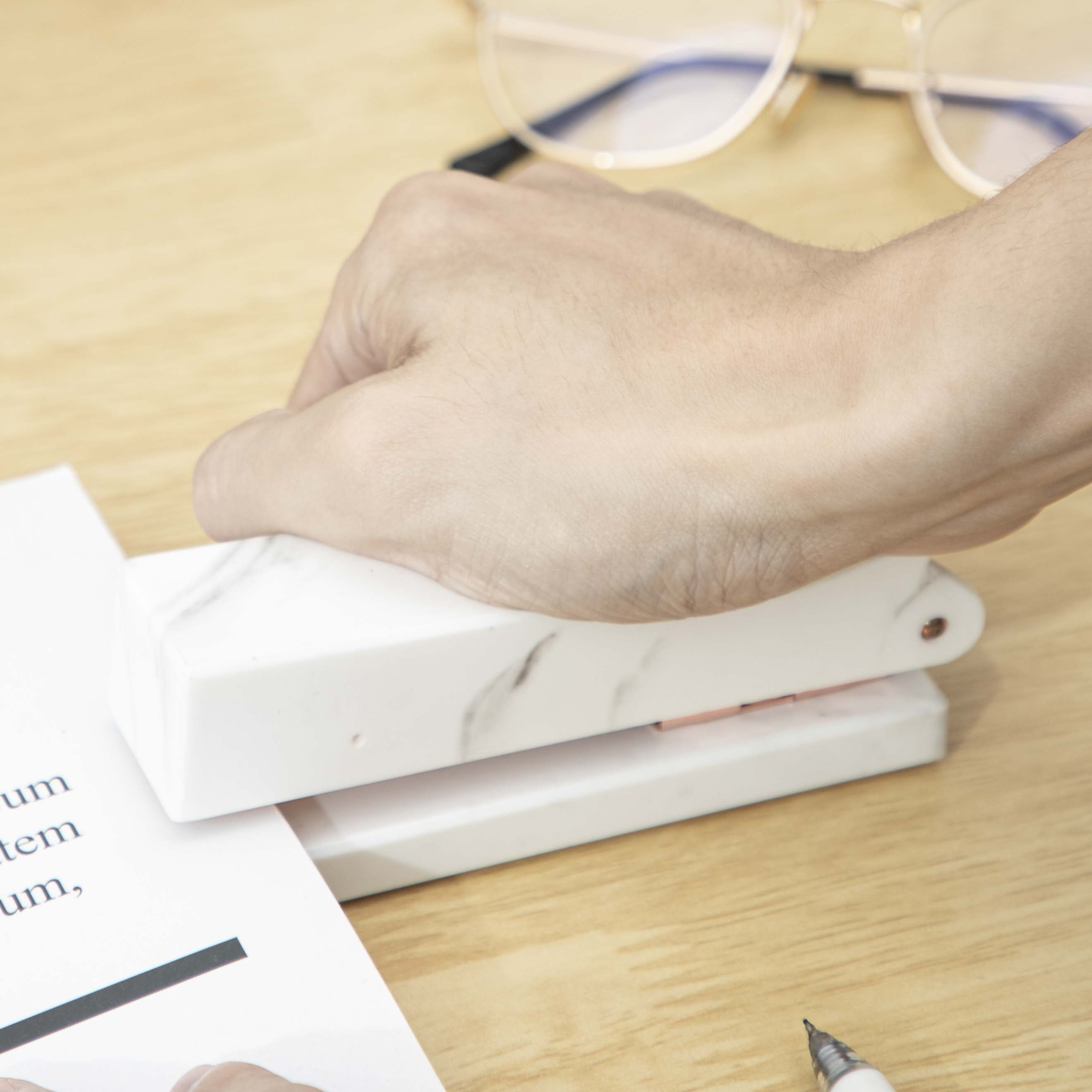 Marble Pattern Acrylic Office Supplies Stapler