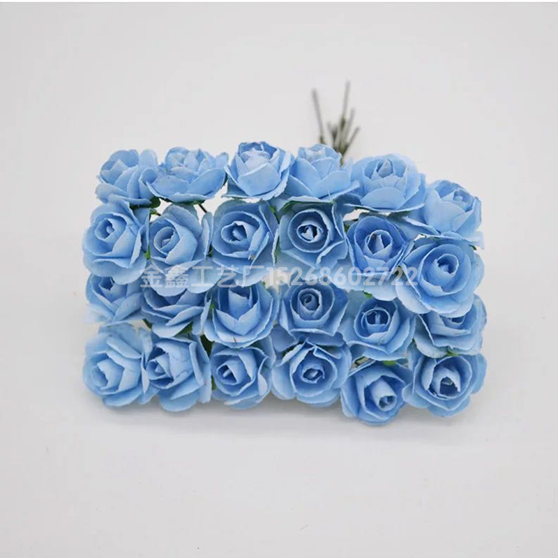 144 Pieces Artificial flowers MINI 1.5CM Paper roses wedding decorative flowers bouquet vases for home decor christmas g