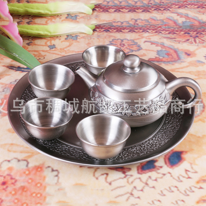 Zinc alloy high-grade tea set gift set metal craft home decor ornaments