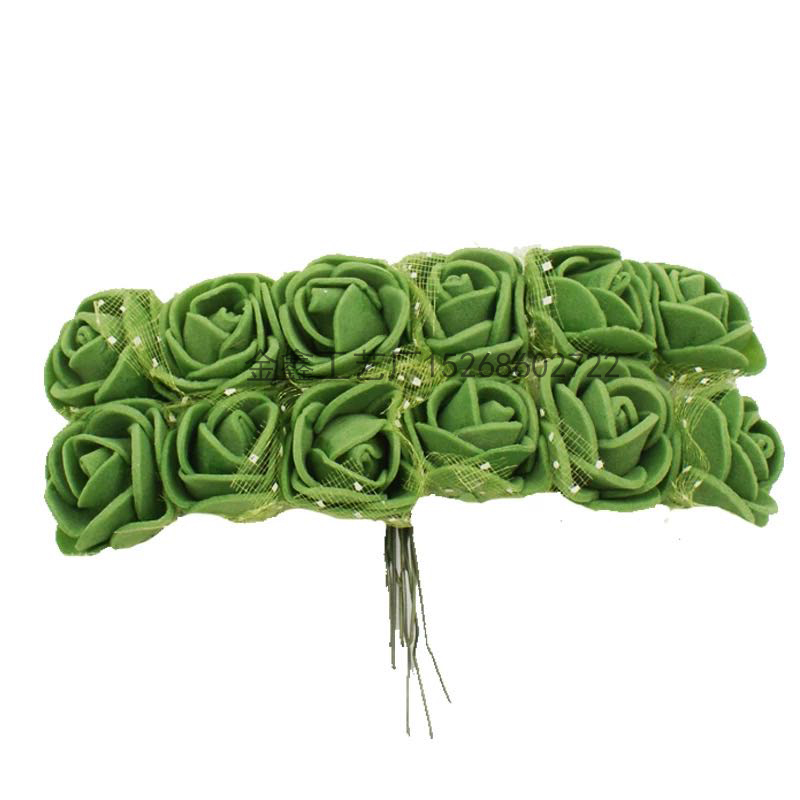 Cheap artificial flowers MINI foam teddy bear of rose bouquet vase for home decor wedding decorative flower wreath