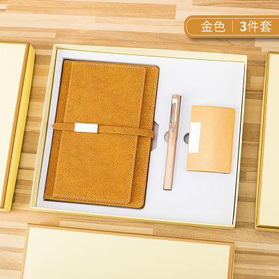 High-end business A5 notebook card case pen gift companies advertising gift set custom LOGO
