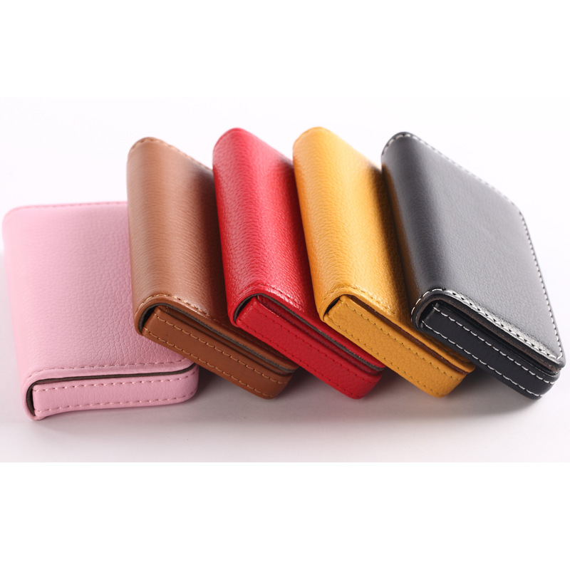 In Stock Wholesale Card Case Creative Gift Business Card Case Card Box Full Cover Pu Card Case Business Card Case Magnetic Business Card Holder