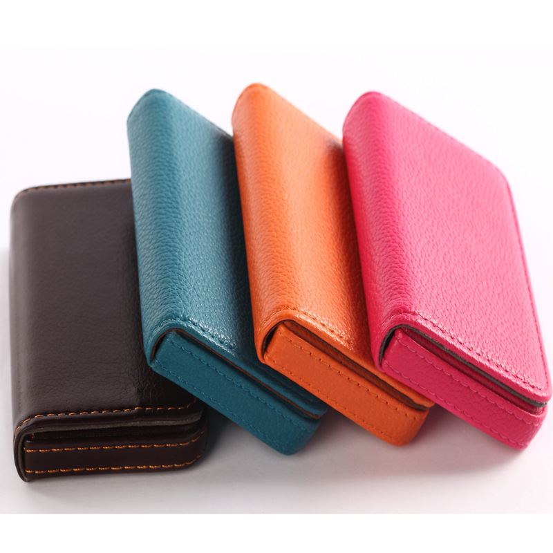 In Stock Wholesale Card Case Creative Gift Business Card Case Card Box Full Cover Pu Card Case Business Card Case Magnetic Business Card Holder