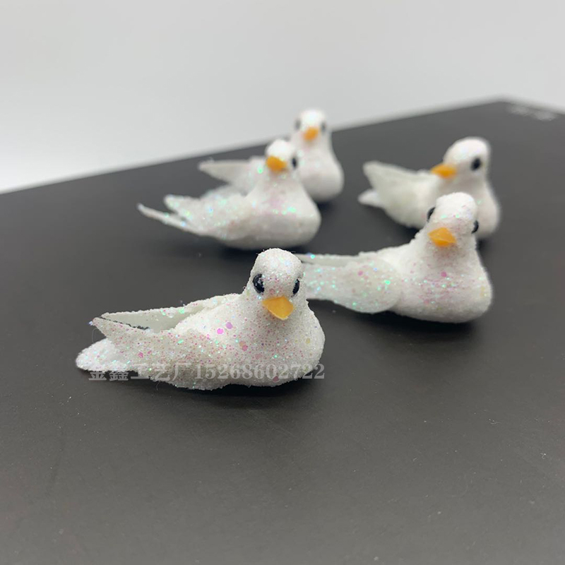 12 Pieces Golden Silver Bird Christmas Crafts Wholesale Home Decor Accessories Diy Gifts Box Fridge Sticker Artificial P