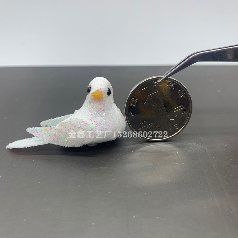 12 Pieces Golden Silver Bird Christmas Crafts Wholesale Home Decor Accessories Diy Gifts Box Fridge Sticker Artificial P