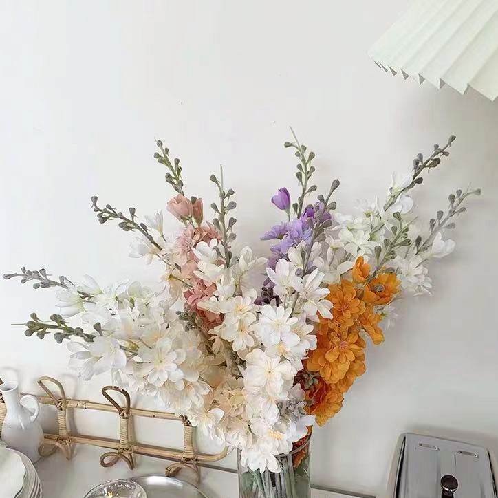 1 Bundle Artificial Plants Vases for Home Decor Christmas Wreath Decor Household Products Silk Delphinium Decorative Flo 1 Bundle Artificial Plants Vases for Home Decor Christmas Wreath Decor Household Products Silk Delphinium Decorative Flo
