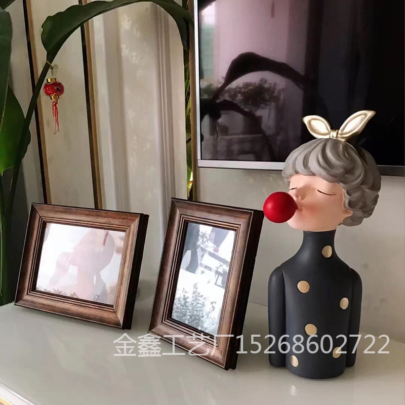 Modern Nordic Style Bubble Girls Resin Sculpture Desk Living Room Home Decor Gifts For Birthday Art Statue High Quality 
