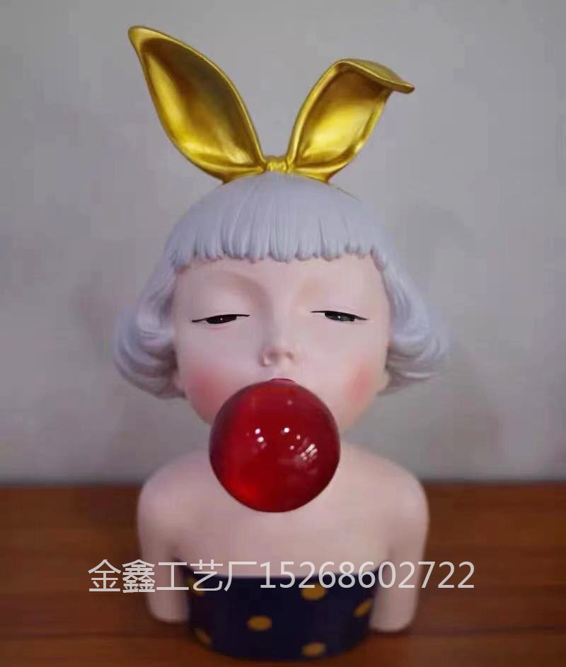 Modern Nordic Style Bubble Girls Resin Sculpture Desk Living Room Home Decor Gifts For Birthday Art Statue High Quality 