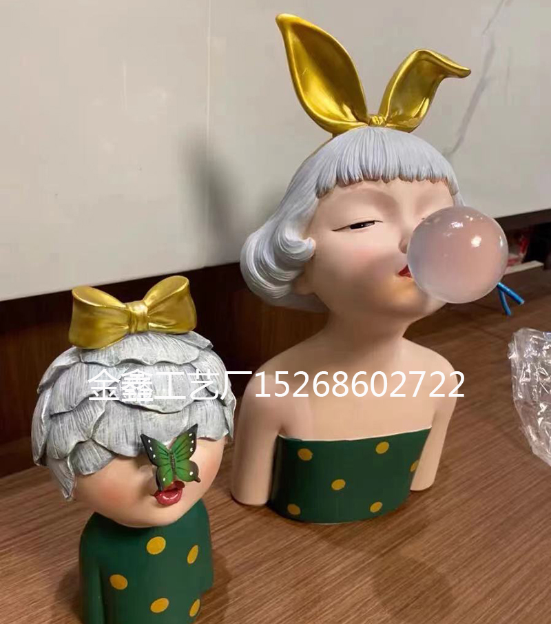 Modern Nordic Style Bubble Girls Resin Sculpture Desk Living Room Home Decor Gifts For Birthday Art Statue High Quality 