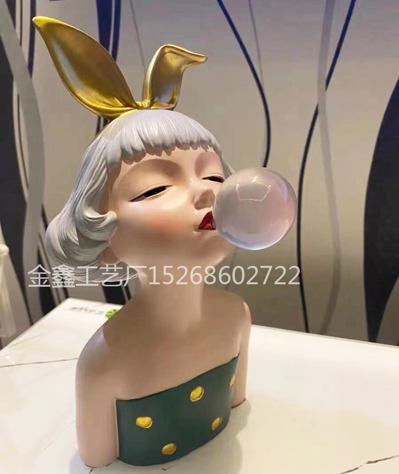 Modern Nordic Style Bubble Girls Resin Sculpture Desk Living Room Home Decor Gifts For Birthday Art Statue High Quality 