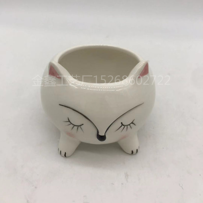 Cartoon Animal Ceramic Flowerpot Lion Elephant FlowerPot Succulent Cactus Plant Pot Home Decor Crafts Sculpture Garden O