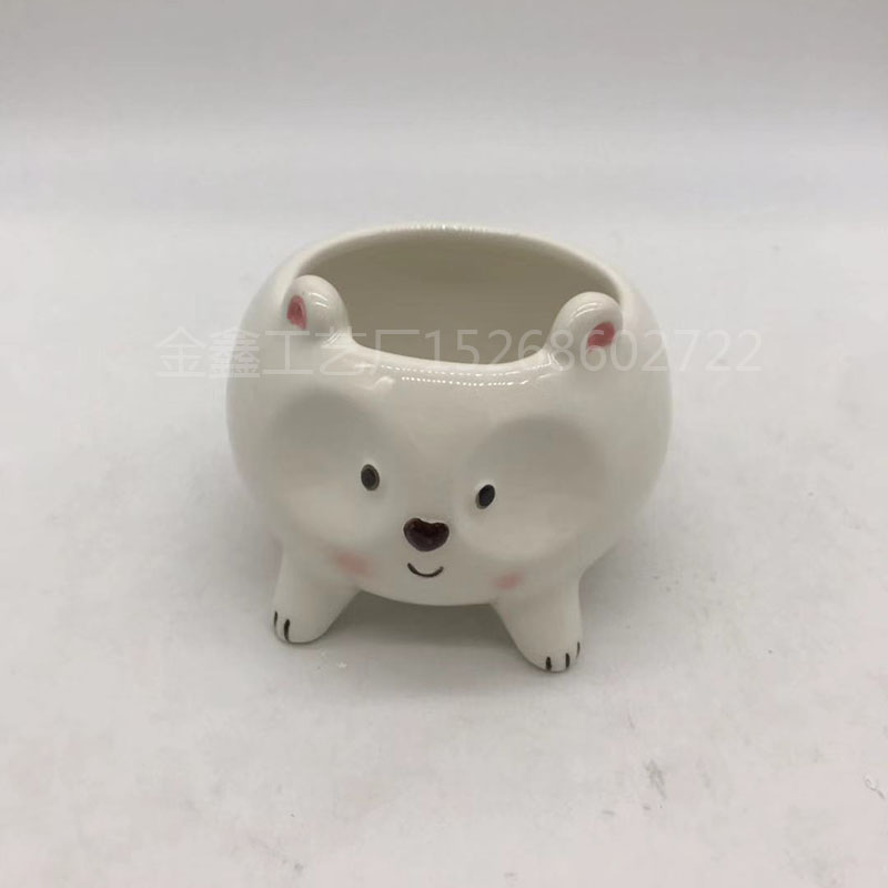 Cartoon Animal Ceramic Flowerpot Lion Elephant FlowerPot Succulent Cactus Plant Pot Home Decor Crafts Sculpture Garden O