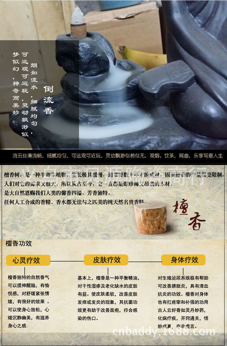 Ceramic Backflow Incense Burner Censer Home Decor Decoration Aromatherapy Smoke Backflow Stick Incense