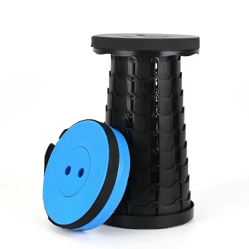 First-Hand Supply Outdoor Collapsible Stool Folding Stool Portable Fishing Stool High Maza Adjustable Telescopic Seat