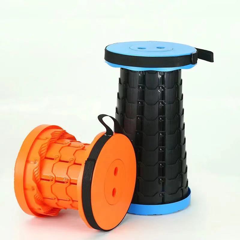 First-Hand Supply Outdoor Collapsible Stool Folding Stool Portable Fishing Stool High Maza Adjustable Telescopic Seat