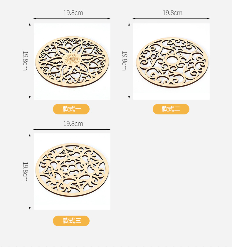 Round Wood Piece Crafts Creative Christmas Tree DIY Accessories Wooden Hollow Pendant Easter Decoration Charm