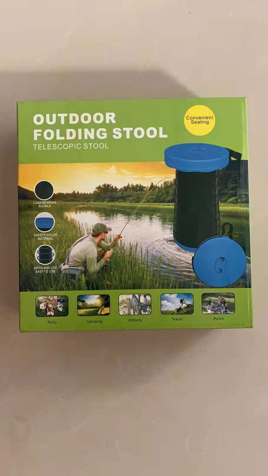Portable Retractable Stool Outdoor Fishing Plastic Folding Stool Simple Rainbow Travel Queuing Stall Portable Stool