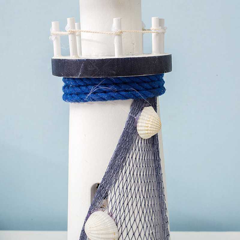 Mediterranean Style Creative Solid Wood Quality Crafts Lighthouse Retro Handmade Large, Medium and Small Size Home Ornaments