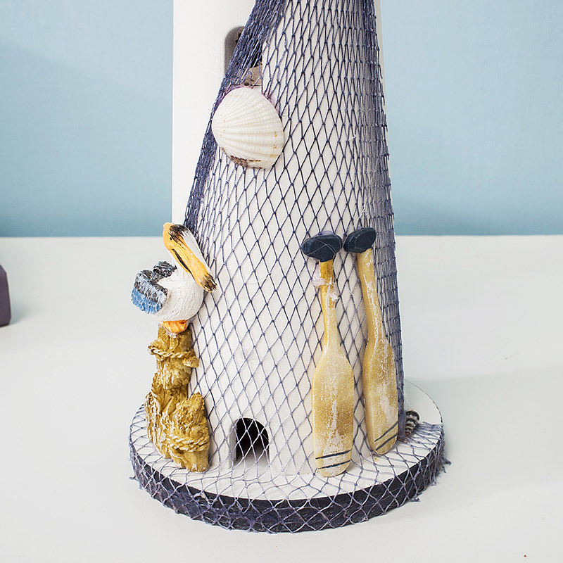 Mediterranean Style Creative Solid Wood Quality Crafts Lighthouse Retro Handmade Large, Medium and Small Size Home Ornaments