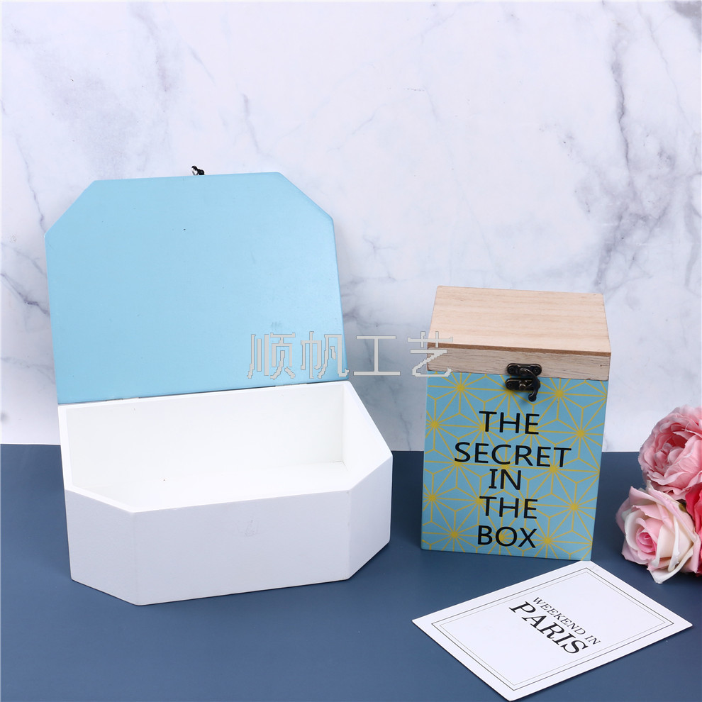 Retro Desktop Solid Wood Storage Box Decoration Office Sundries Storage Box Table Decoration Crafts