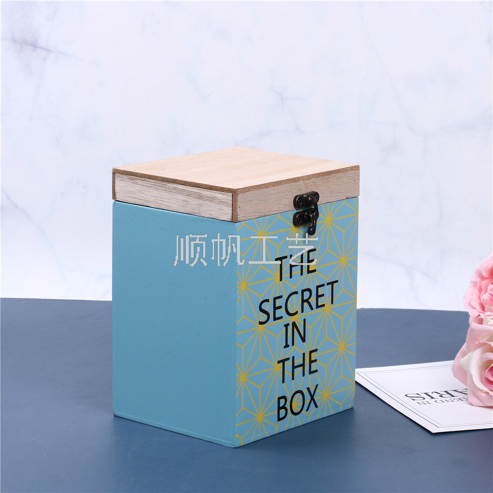 Retro Desktop Solid Wood Storage Box Decoration Office Sundries Storage Box Table Decoration Crafts