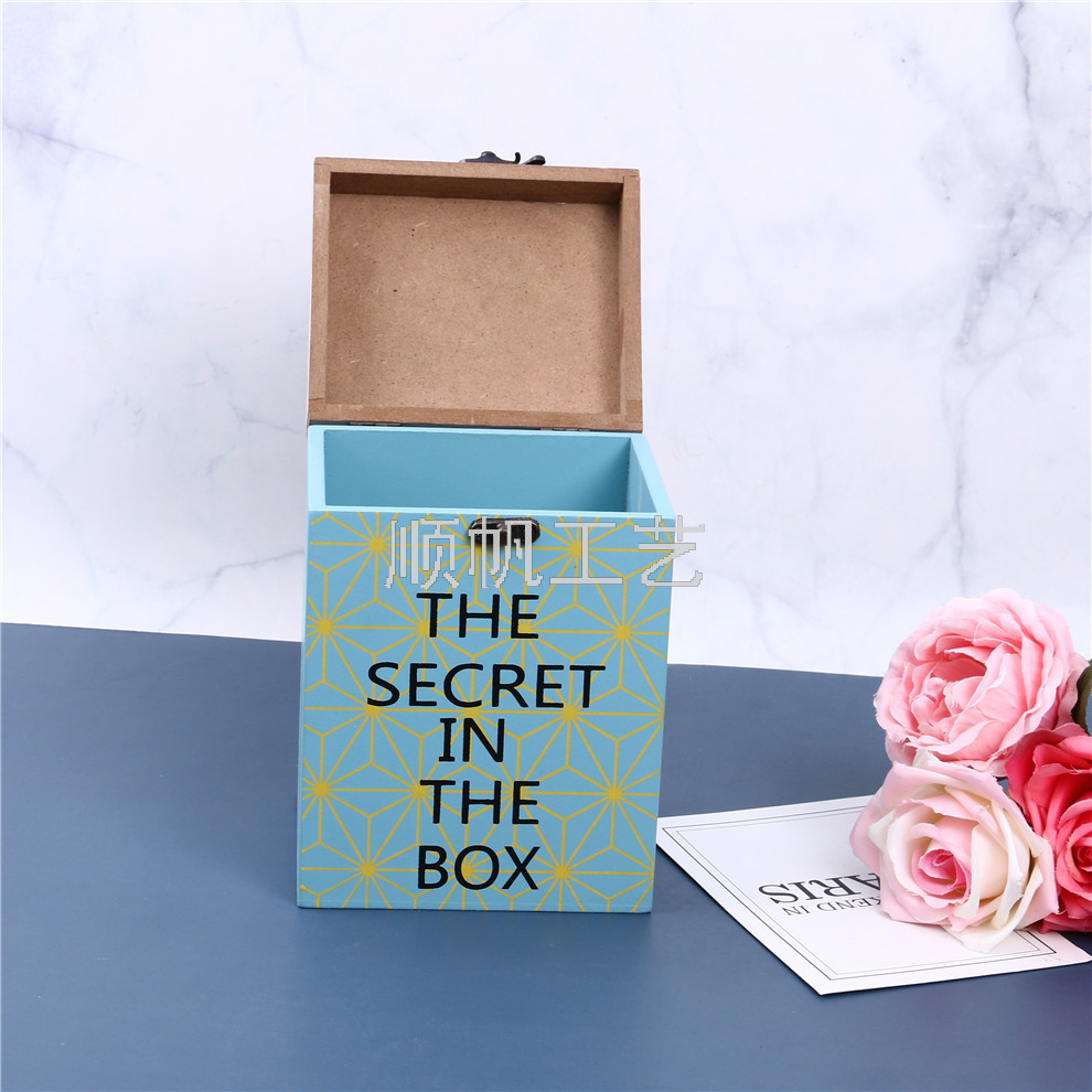 Retro Desktop Solid Wood Storage Box Decoration Office Sundries Storage Box Table Decoration Crafts
