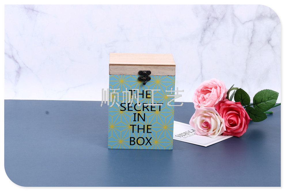 Retro Desktop Solid Wood Storage Box Decoration Office Sundries Storage Box Table Decoration Crafts