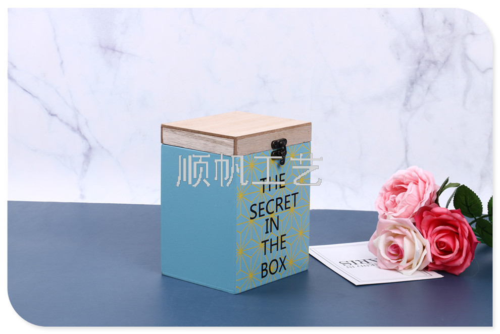 Retro Desktop Solid Wood Storage Box Decoration Office Sundries Storage Box Table Decoration Crafts