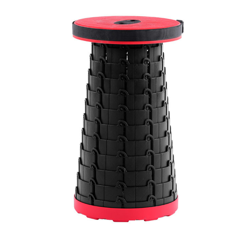 Folding Stool Retractable Stool Outdoor Travel Fishing Portable Stool Retractable Seat Plastic Tape Handle Queuing Stool