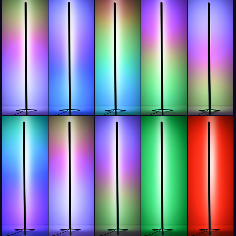 Cross-Border Simple DIY Design RGB Corner Ambience Light Vertical Three-Section Removable Colorful Floor Lamp