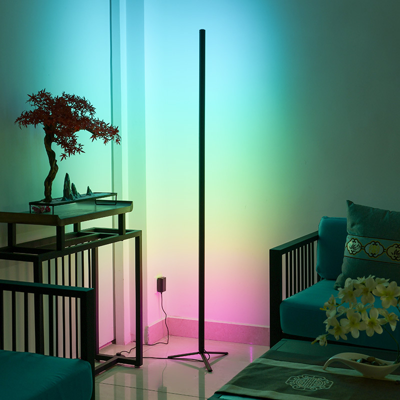 Cross-Border Simple DIY Design RGB Corner Ambience Light Vertical Three-Section Removable Colorful Floor Lamp