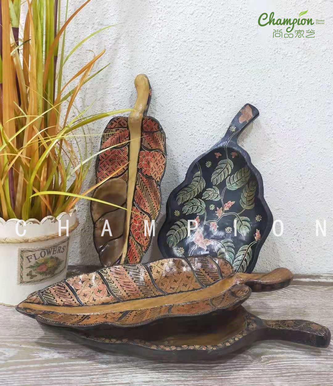 Leaf Fruit Plate Home Decoration Crafts Decoration Retro Wood Crafts