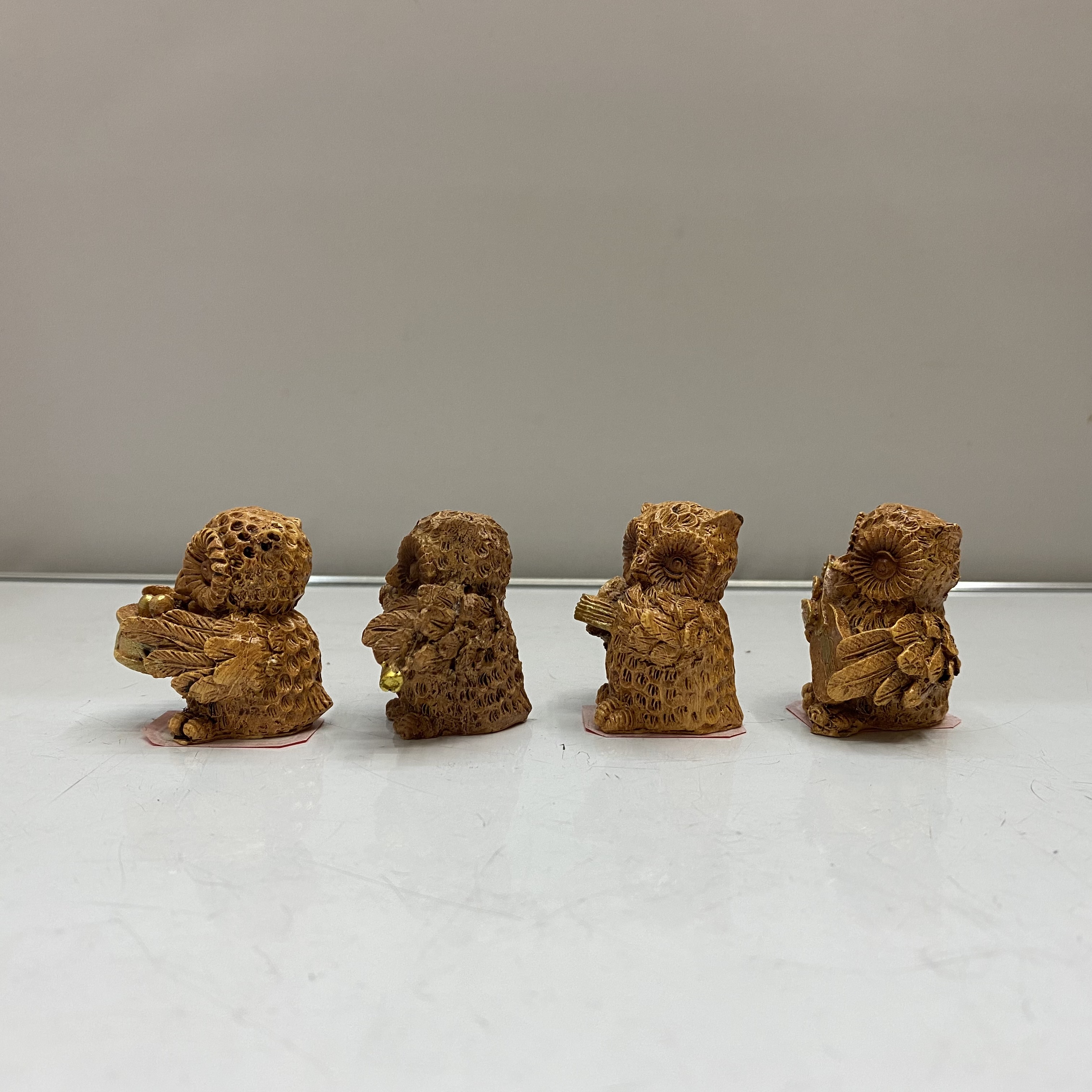 Resin Crafts Imitation Wood Color Set Four Musical Instruments Owl Creative Home Decoration Technology Gift Decoration Spot