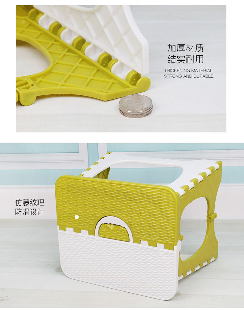 Household Thickened Plastic Small Bench Folding Stool Outdoor Portable Children Cartoon Folding Stool Train Folding Stool