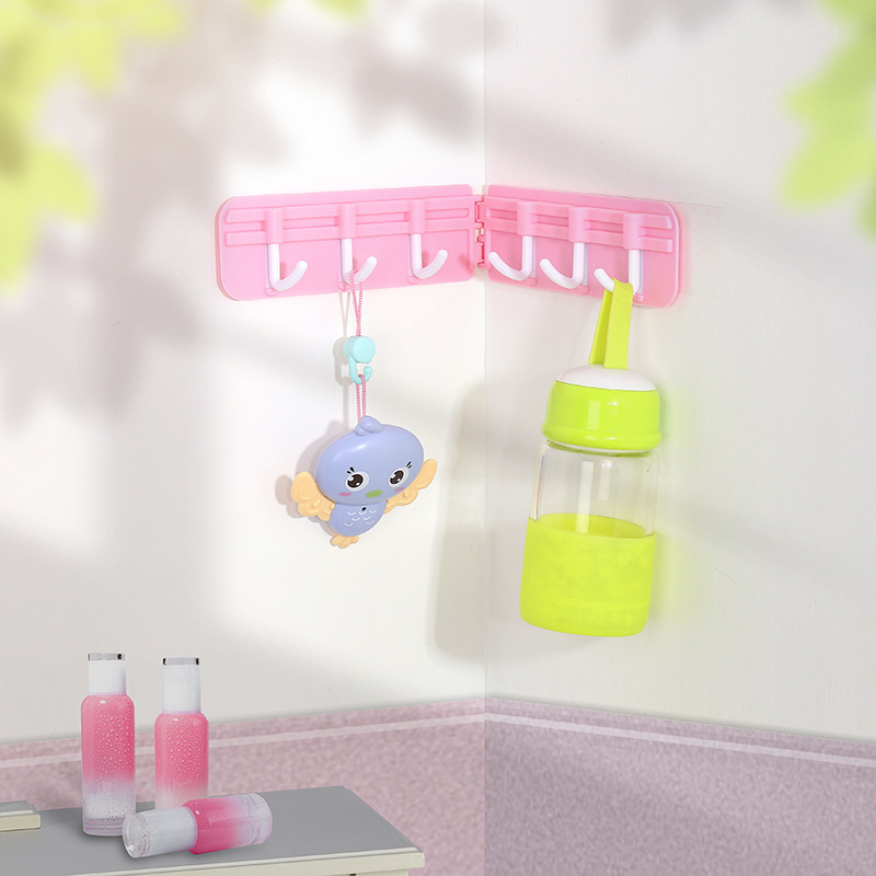 Corner Hook Foldable Corner Sticky Hook Bathroom Multi-Function Punch-Free Strong Storage Rack Kitchen Hook