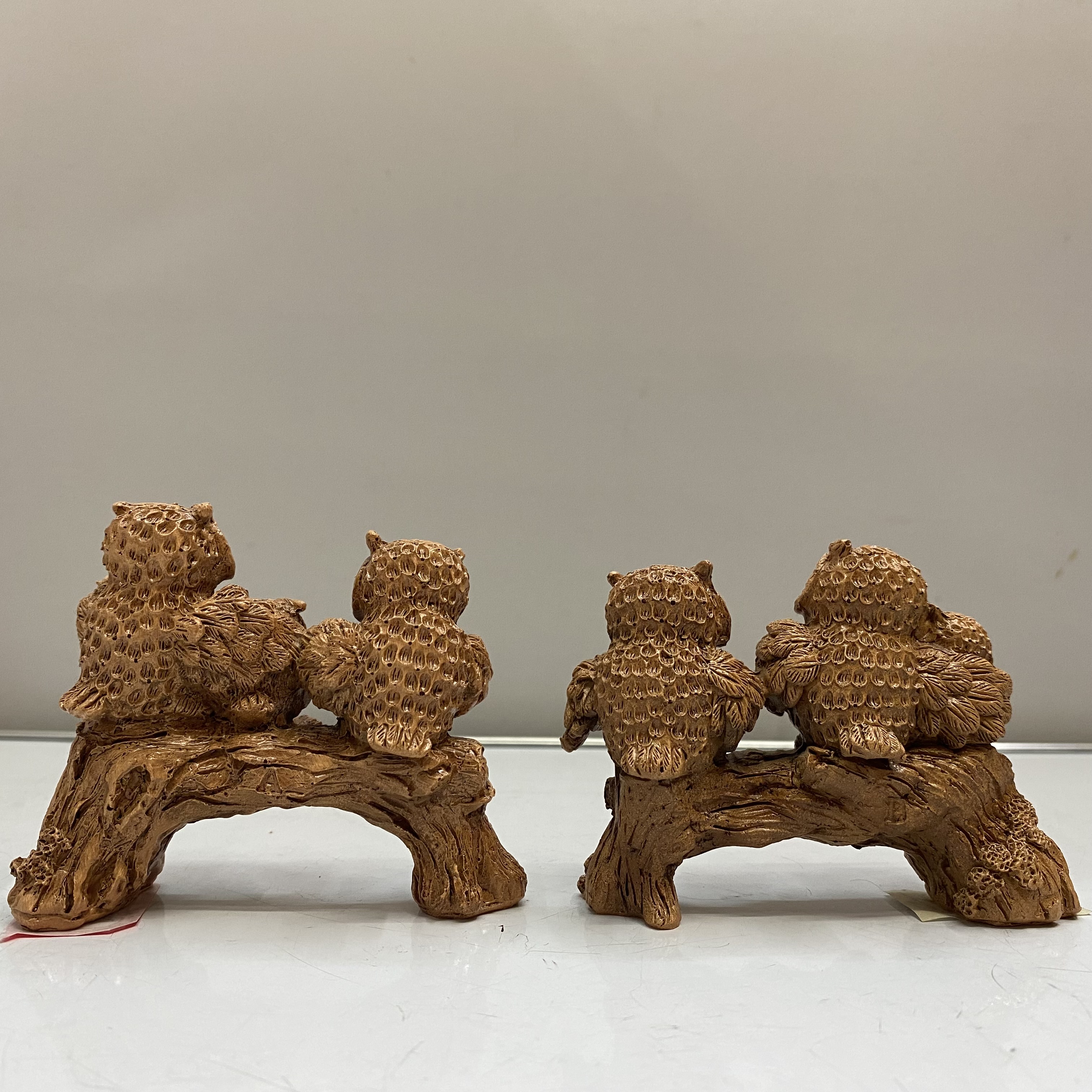 Resin Crafts Modern Creative Fun Imitation Wood Color Owl Home Decoration Technology Gift Factory Direct Sales