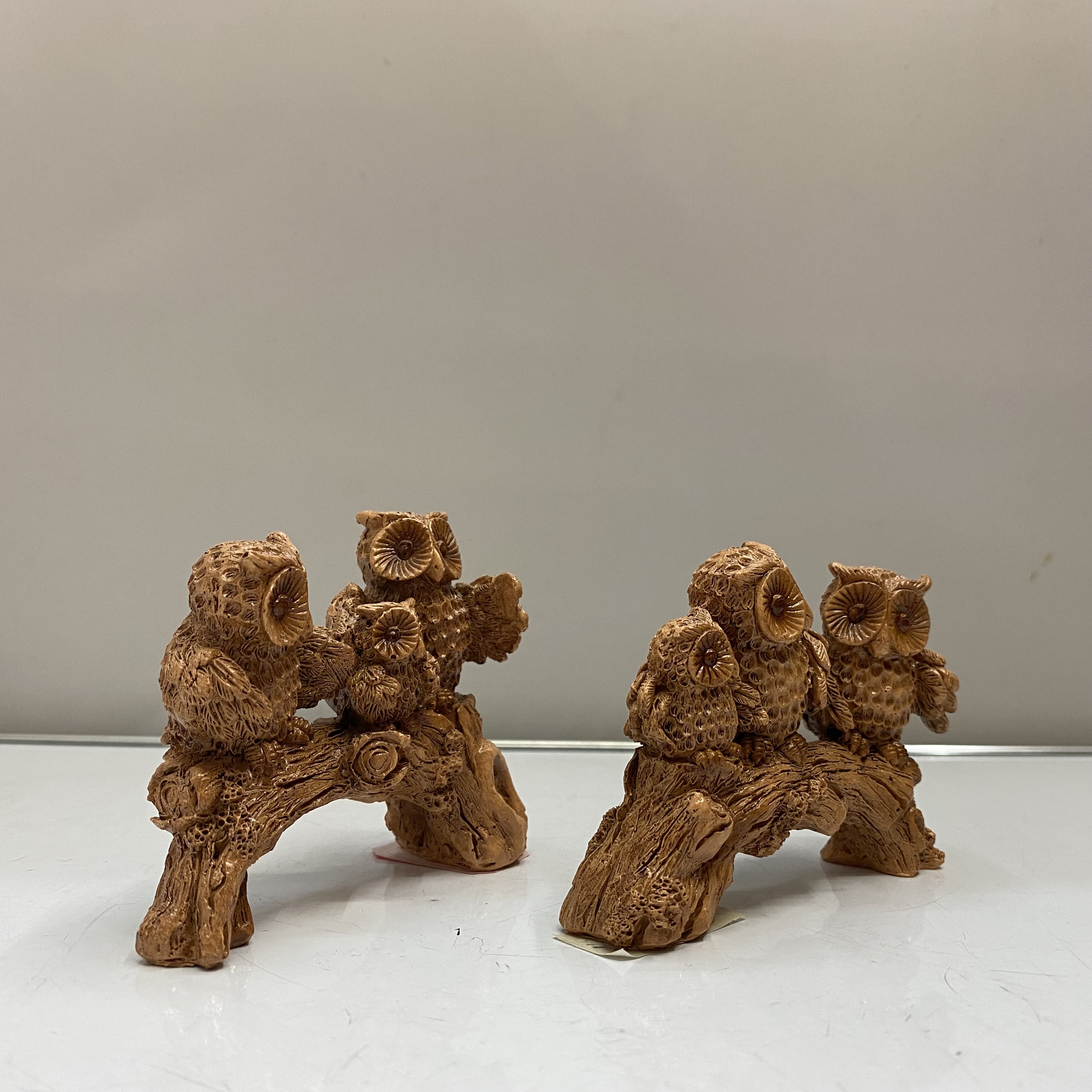 Resin Crafts Modern Creative Fun Imitation Wood Color Owl Home Decoration Technology Gift Factory Direct Sales