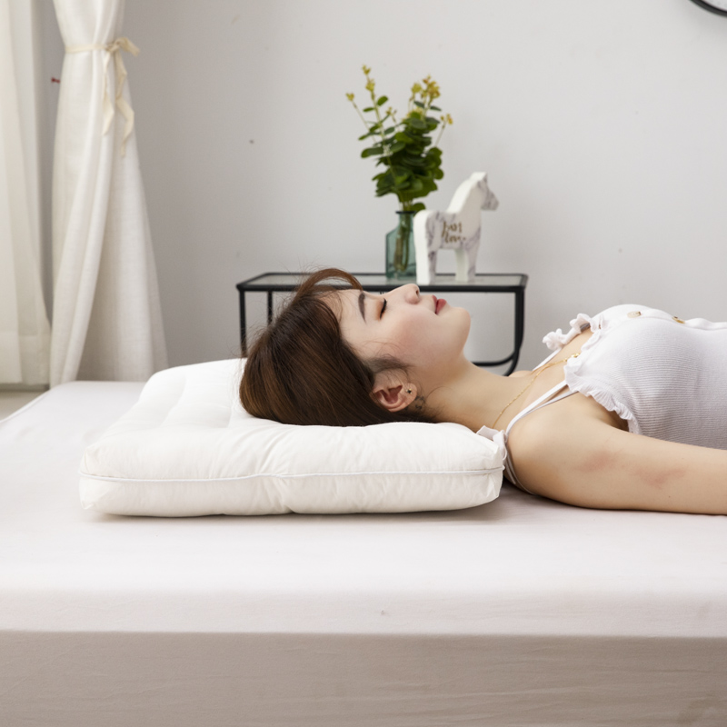 New Pillow Cotton Rounded Corner Antibacterial Low Loft Pillow Insert Hot Selling Product Factory Direct Sales