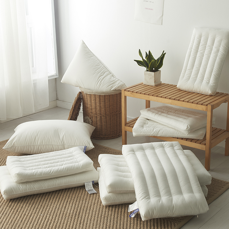 New Pillow Cotton Rounded Corner Antibacterial Low Loft Pillow Insert Hot Selling Product Factory Direct Sales