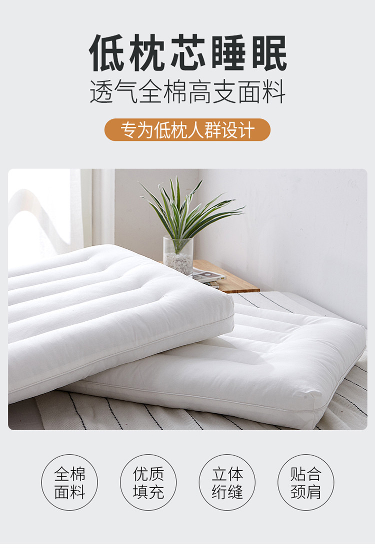 New Pillow Cotton Rounded Corner Antibacterial Low Loft Pillow Insert Hot Selling Product Factory Direct Sales New Pillow Cotton Rounded Corner Antibacterial Low Loft Pillow Insert Hot Selling Product Factory Direct Sales