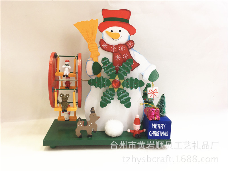 The Christmas crafts gifts solid wood music box music bell music box can come to the picture to order