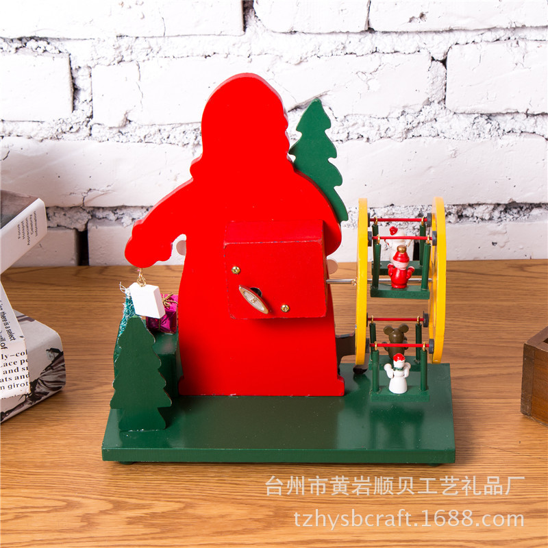The Christmas crafts gifts solid wood music box music bell music box can come to the picture to order